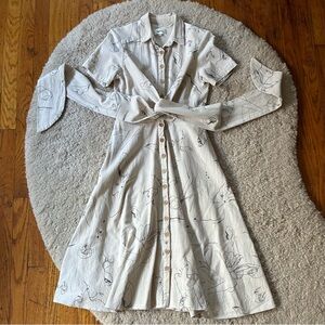 Heinui Kai shirt dress in scribble print cotton S